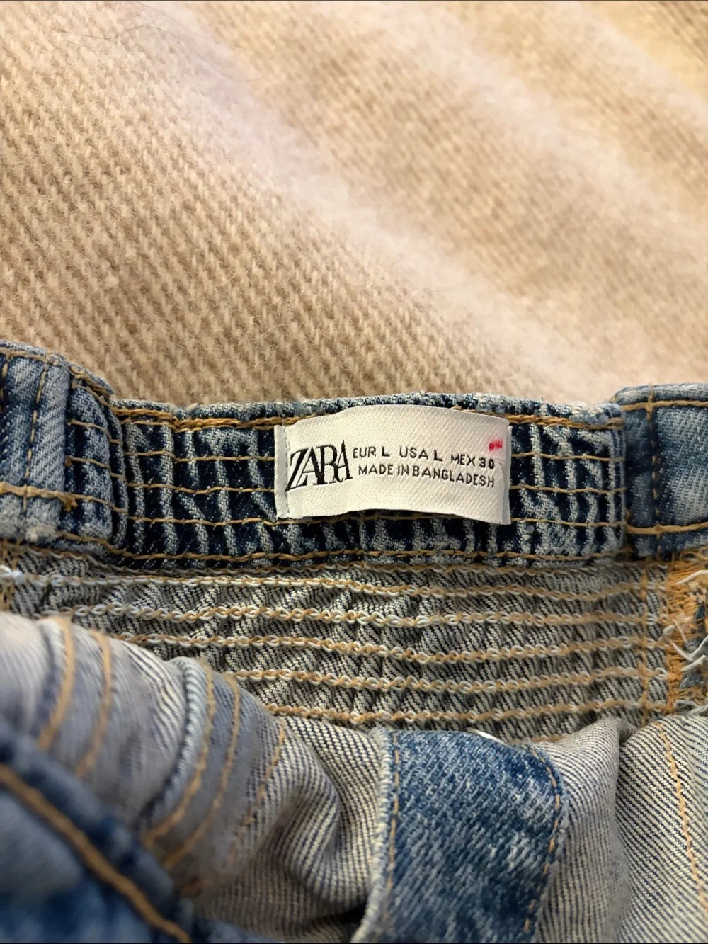 ZARA Denim Corset Top - Light Blue Button Front Size L - Picture 6 of 8
